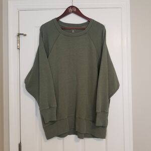 Aerie slouchy crewneck olive green size xl